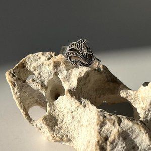 VTG Art Deco Sterling Silver & Marcasite Swirl Ring sz. 5.5
